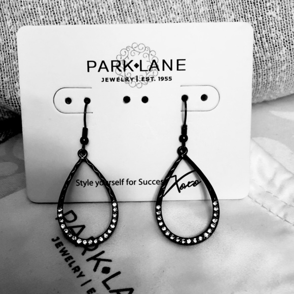 🆕Park Lane Oui Earrings Hematite TearDrop Hooks - Picture 1 of 16